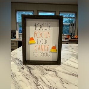 Rae Dunn “Hocus Pocus I need candy to focus” sign